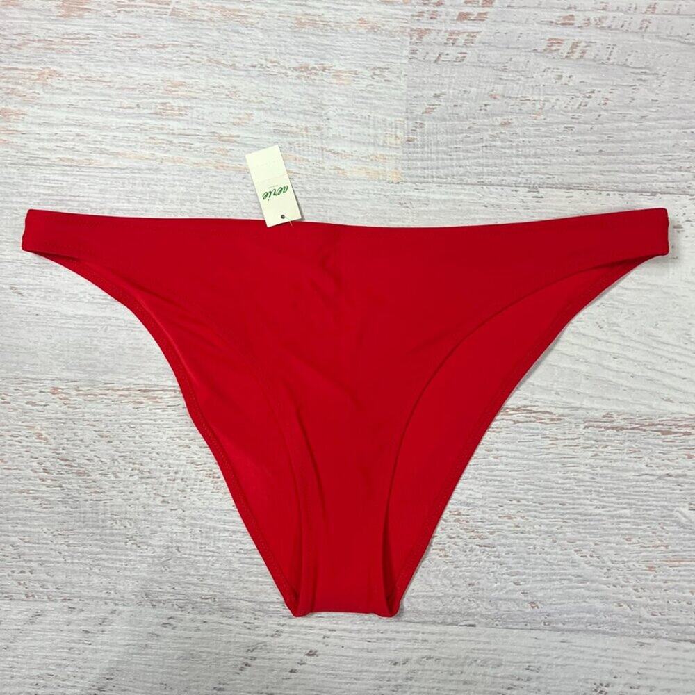 NEW Aerie Cheeky Bikini Bottom Size XL Red High Leg Swim Brief Swimwear NWT